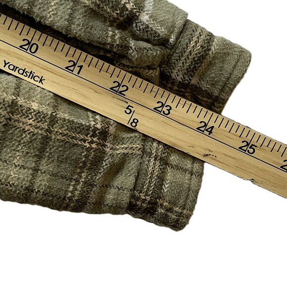 VTG Woolrich Fleece Lined Jacket Green Tan Strips Checked Sherpa-lined Flannel M - Picture 14 of 14